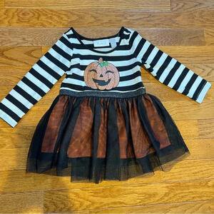 2/$25 Childrens Place‎ Baby Girl Halloween Glitter Pumpkin Tutu Dress 12-18 mo.